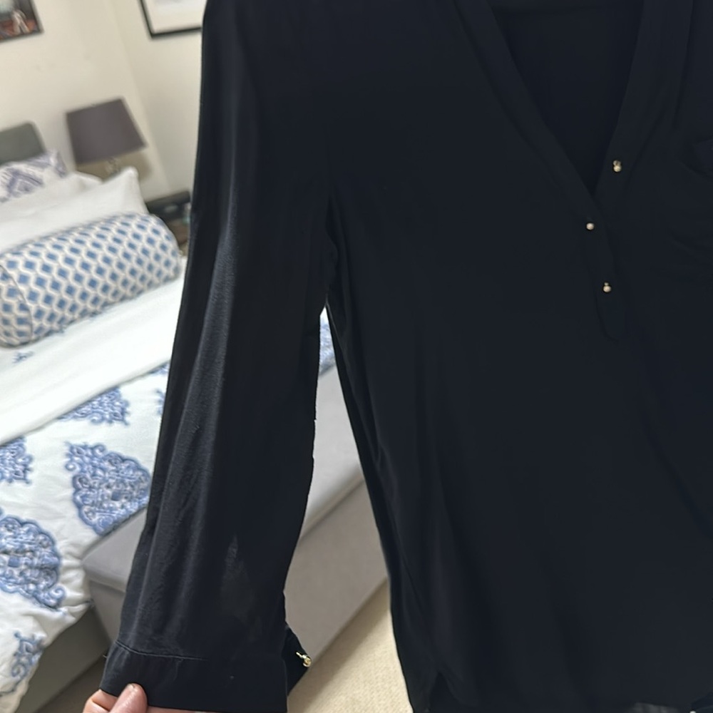 Zara Basic Black Button-Down Blouse - image 2